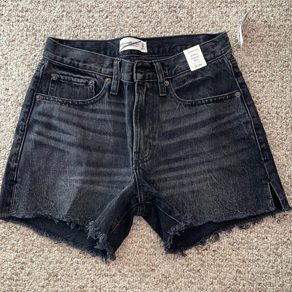 Abercrombie and Fitch Black Denim Shorts